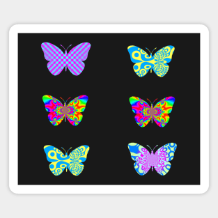 Psychedelic Butterflies - small 6 pack Magnet